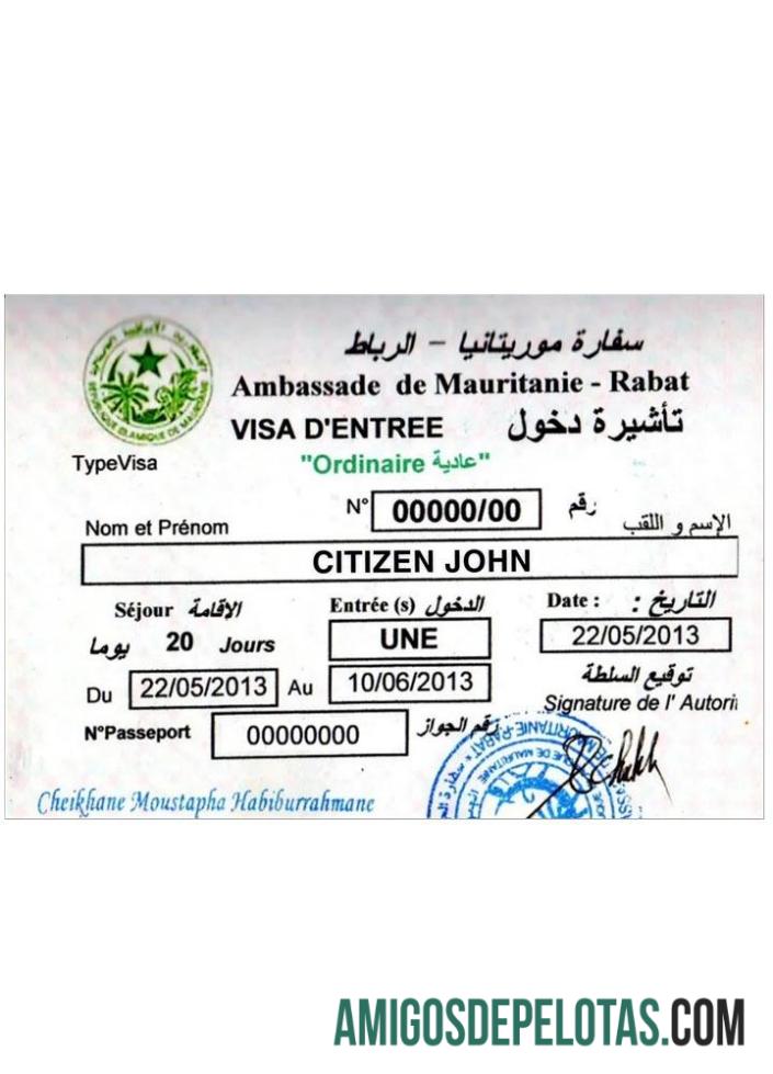 Visto Marrocos Rabat modelo